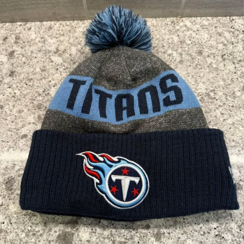 New Era Brand NFL Adult Tennessee Titans Fleece Lined Winter Beanie Hat‎